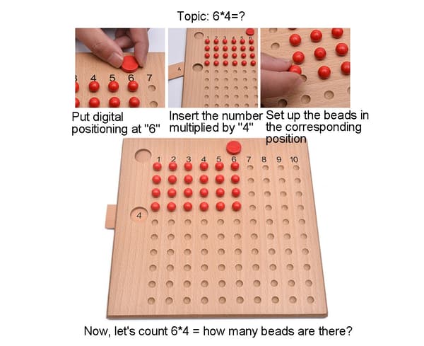 Farverig træplade til addition og subtraktion, matematik, undervisningsmateriale til børn - Addition-subtraktion