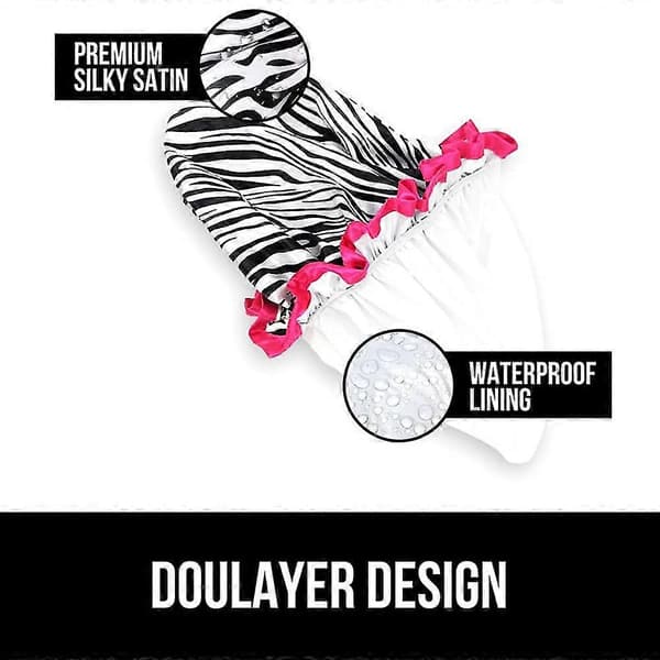 Duschmössa för kvinnor, 4-pack, lyxig dubbellagers satin duschmössa, barn, återanvändbar, vattentät, elastisk duschmössa för spa, salong