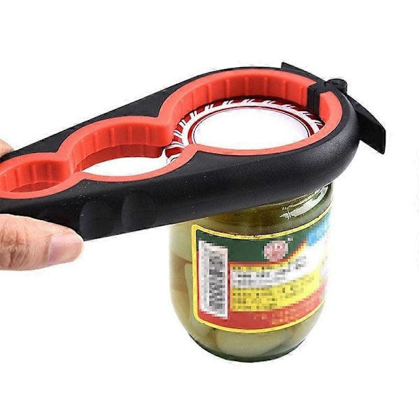 Monitoiminen 4 in 1 pullonavaaja kotitalouksille, voimaa säästävä avaaja Not Specified Style 1 (Black Red)