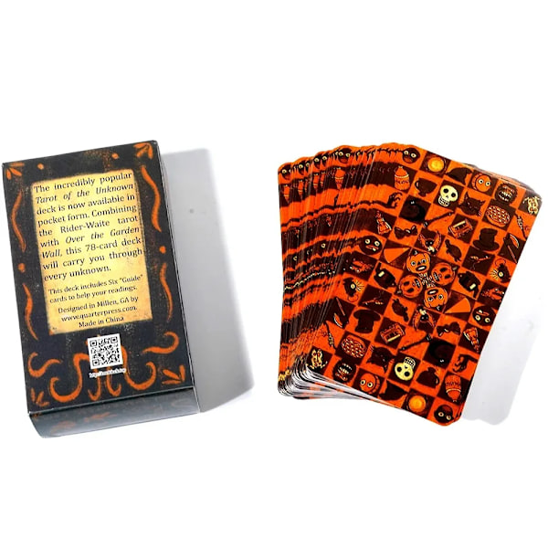 Tarot Of The Unknown 78 Tarot -pakka Alkuperäiset tarot-kortit aloittelijoille, englanninkieliset ennustavat tarot-kortit ja Halloween-juhlapeli