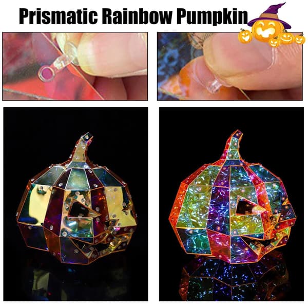 Prism Halloween-pumpkinallykta, plug-and-play lysande prydnad för pool, natt och lägereld