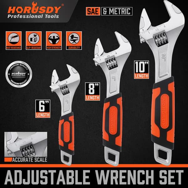 97515 3-delt justerbar skruenøgle sæt 3 Piece Set