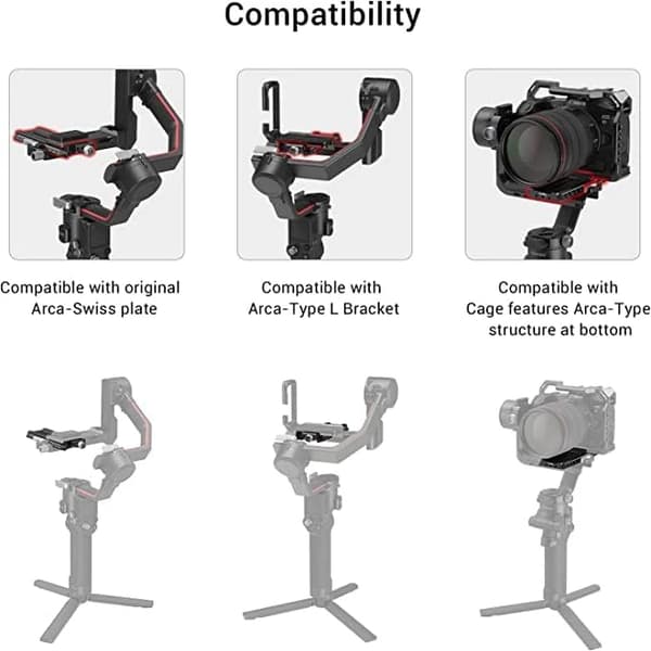 Svart snabbkopplingsplattaadapter för DSLR-kamera