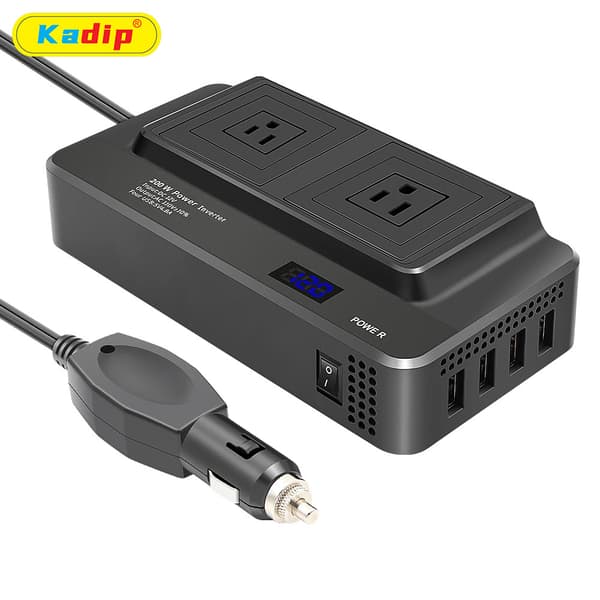 200W Bilstrømomformer 12V til 220V med amerikansk plugg, strømskinne JP Plug 100V