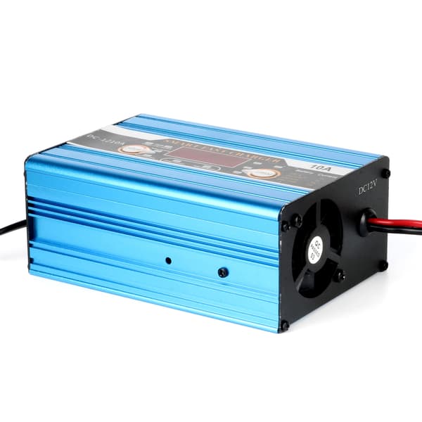 Bil Motorcykel Smart Blysyre Batterioplader Med Display Blue EU Plug