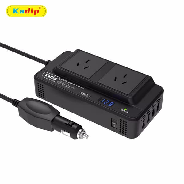 200W bilstrømomformer 12V til 220V med universalplugg, strømskinne AU Plug 220V