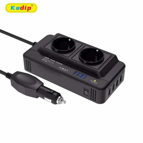 200W modifisert sinusbølge bilstrømomformer 12V 24V til 110V 220V med britisk plugg US Plug 110V