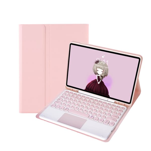 Bluetooth-tastaturcover til Samsung Galaxy Tab S9 11\", Pink, Runde Taster, Magnetisk