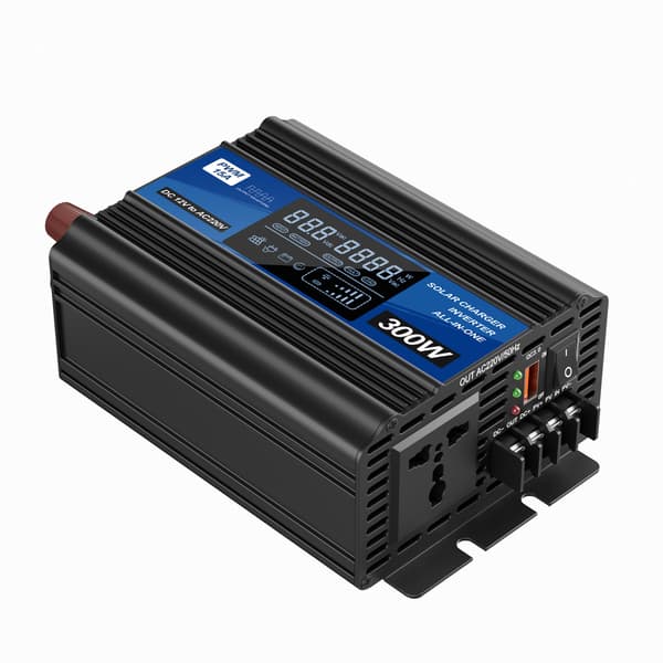 300W solcelle-strømomformer, 12V til 220V strømomformer med QC3.0
