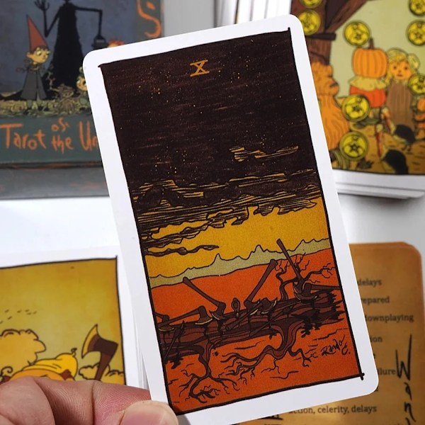 Tarot Of The Unknown 78 Tarot -pakka Alkuperäiset tarot-kortit aloittelijoille, englanninkieliset ennustavat tarot-kortit ja Halloween-juhlapeli