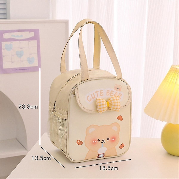 Kawaii Matboks for Jenter Søt Matboks Isolert Veske Gjenbrukbar Tote Bag For Varmt Eller Kaldt Arbeid