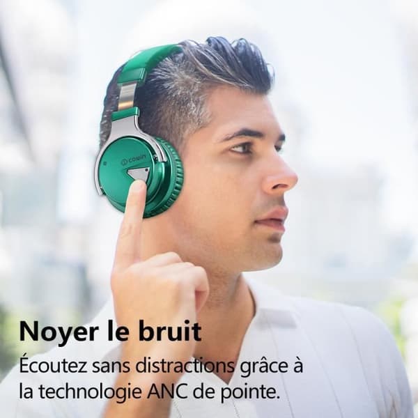 COWIN E7 Grønne Bluetooth-hodetelefoner - Trådløst hodebånd - God lydopplevelse