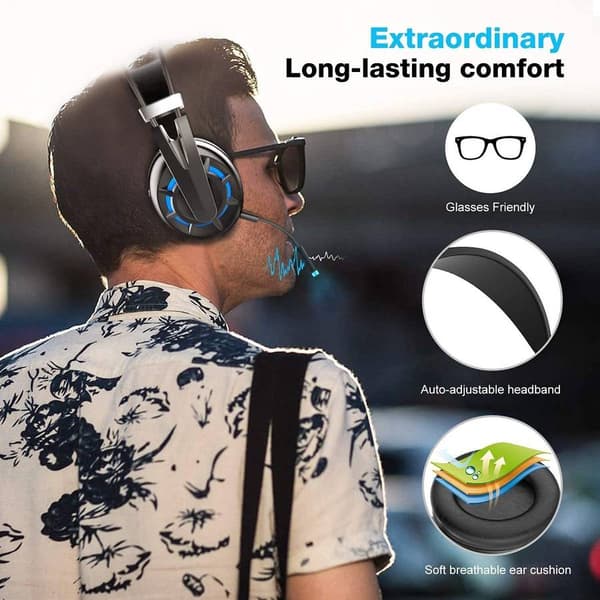 Sort kablet over-ear headset med støjreduktion-Dugt