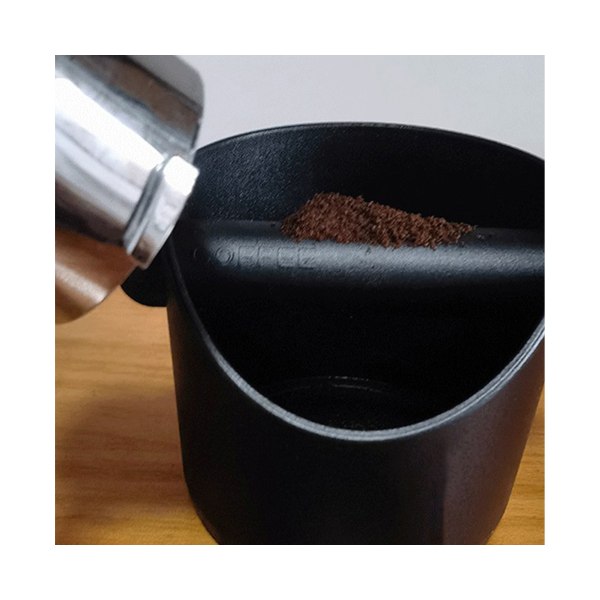 Praktisk kaffegrumsbeholder, letvægt, pladsbesparende - Sort
