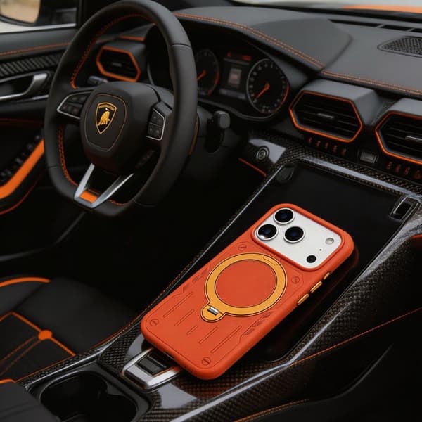 Magnetisk stativdeksel kompatibelt med iPhone 16, iPhone 17 Pro Max og iPhone 15-Dugt Orange For iPhone 15 Pro