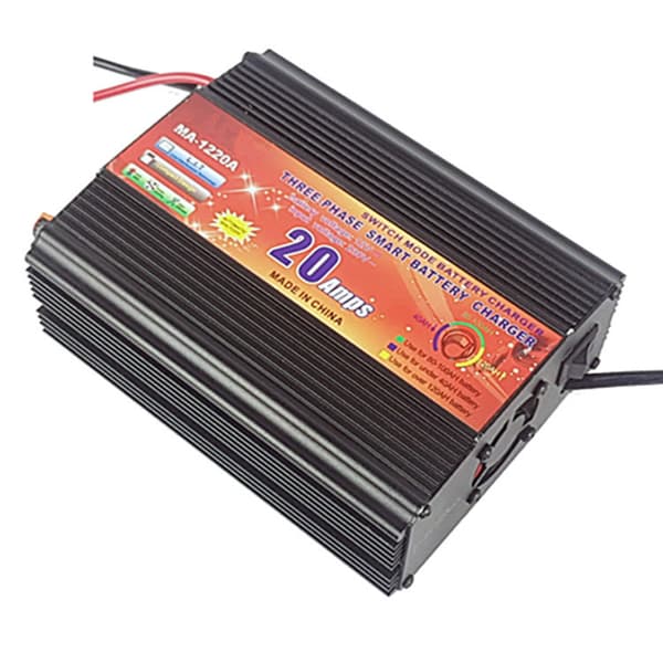 1220A Bil Motorcykel 4-stegs Blybatteriladdare Black EU Plug
