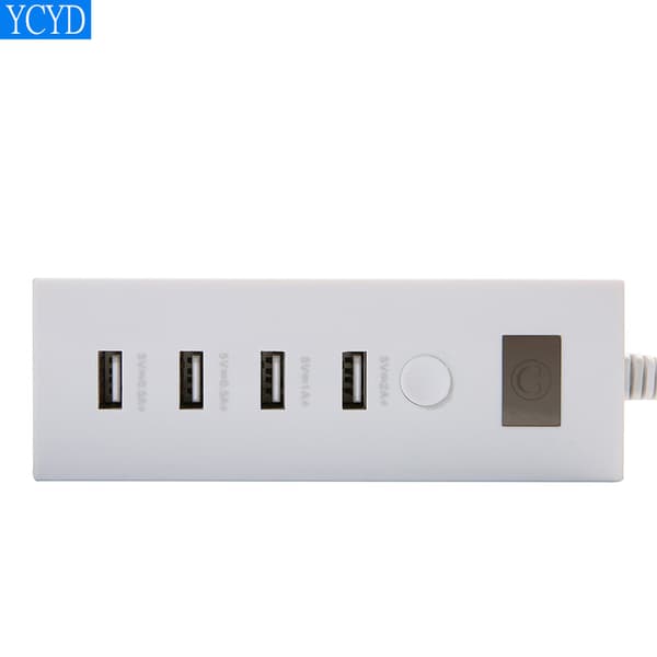 4-ports USB-oplader, EU-stik til telefoner og tablets Ceramic White