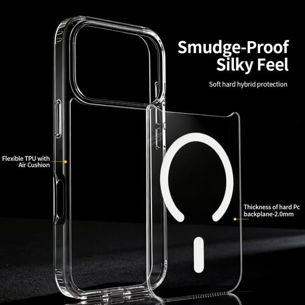 Magnetisk telefondeksel kompatibelt med iPhone 16 E og iPhone 17 Pro Max-Dugt Clear For iPhone 17 Air