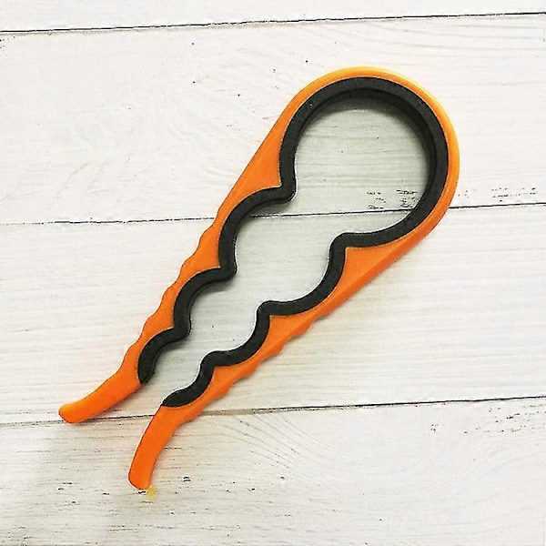 Burköppnare | Burköppnare med enkelt grepp för att justera lock | 4 i 1 multifunktionell burköppnare med halkfritt gummilock Orange