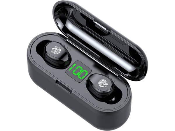 Bluetooth True trådløse øretelefoner, in-ear stil med mikrofon, støjreducerende, sort. black