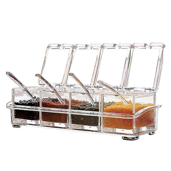 Kryddförvaringslåda Transparent Kryddförvaringsbehållare Kryddburkar