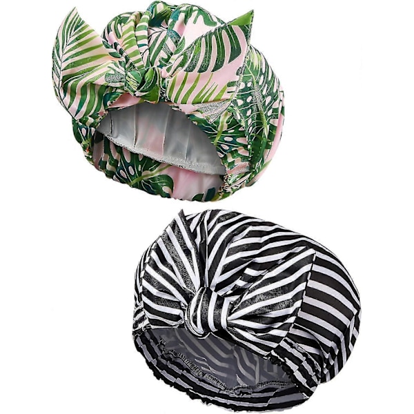 2 Dusjhetter for Kvinner, Vanntette Gjenbrukbare Dusjhetter Hem Turban Dusj Badehetter