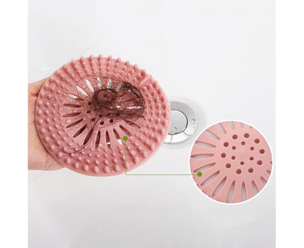 5 Styck Universal Hårstoppare Runt Handfat Dräneringsfilter - Rosa