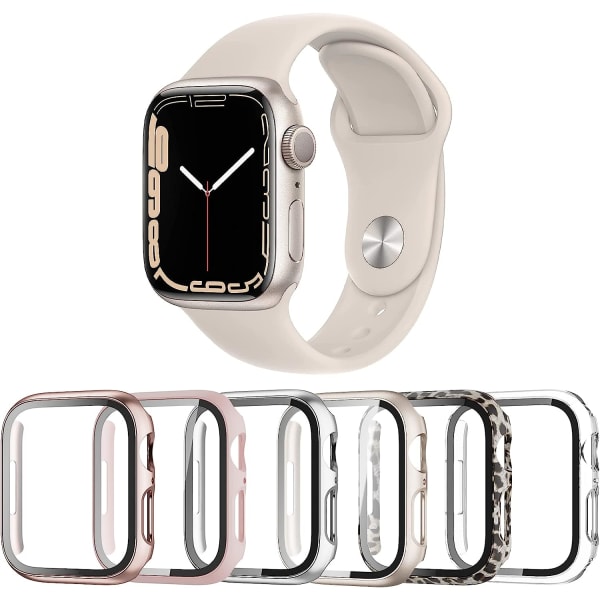 6-pack case för Apple Watch Series 7 41Mm skärmskydd 6-Pack 1 41mm