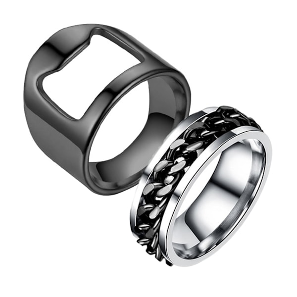 Wharick 1 Set Flasköppnarring Hög Hållbarhet Rostfritt Stål Flaskkapsylborttagare Ring för Pub Black US 7