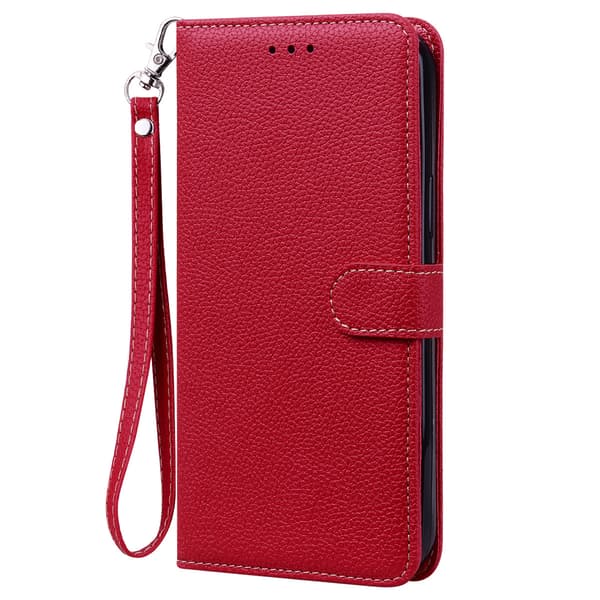 Folio-telefondeksel kompatibelt med iPhone 16 Pro, iPhone 14 og iPhone 13-Dugt Red For iPhone 15