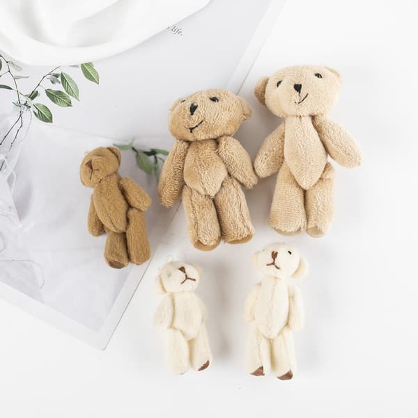Nivelletty minikarhupehmo riipus vaatetarvikkeeksi Beige 8cm