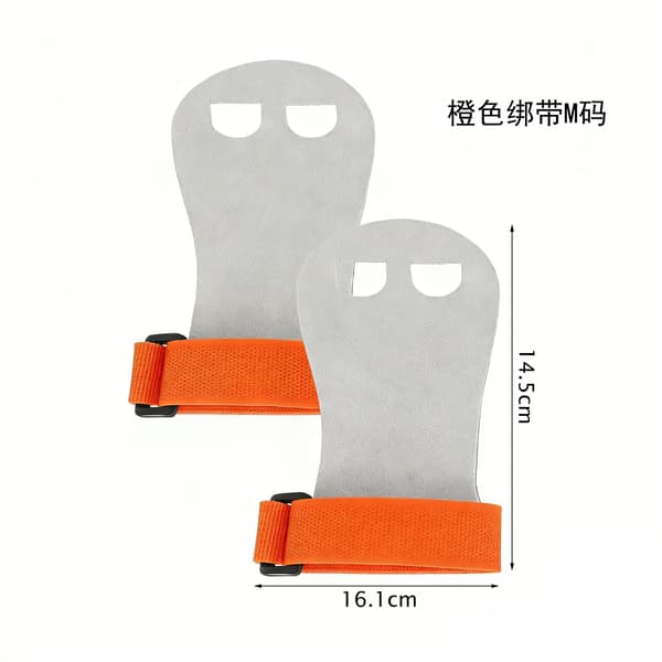 Gymnastikhandskydd i läder för barn för stång- och pull-up-träning Orange Strap Style M