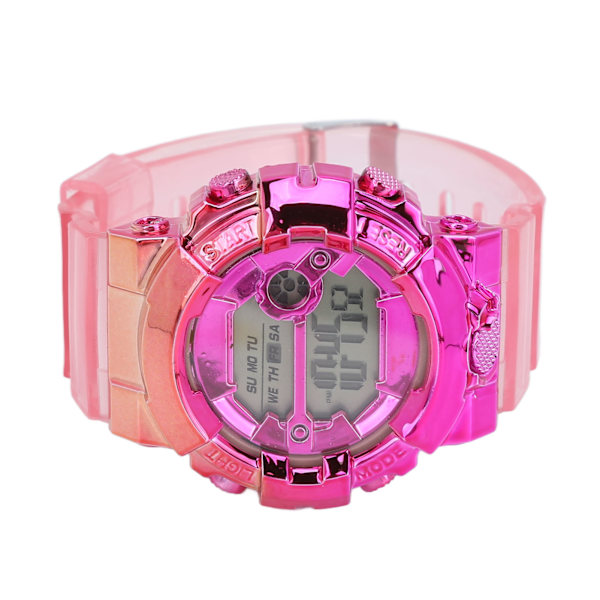 Digital Watch Gradient Color Fashionabla enkel elektronisk watch för studenter Par Golden Pink
