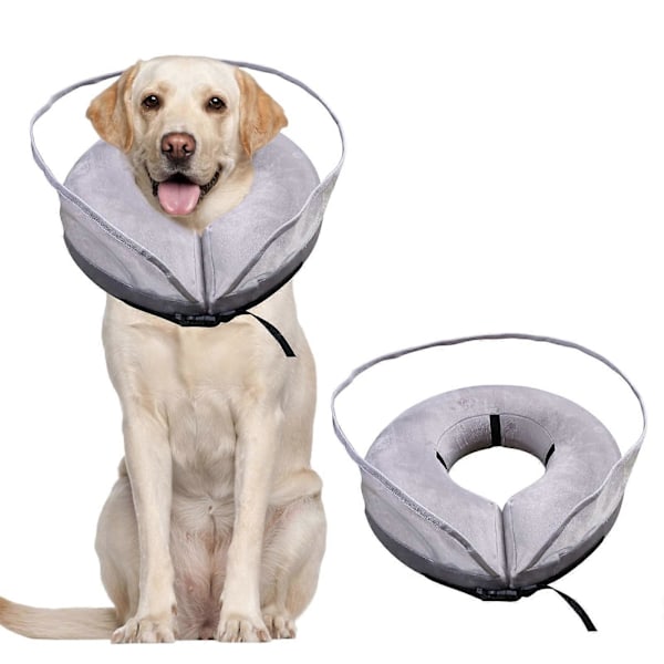 Mjuk Uppblåsbar Hundkrage, Anti-slick och Skrap-skydd efter Operation för Små, Mellanstora och Stora Hundar XL (Neck 19-25 in)