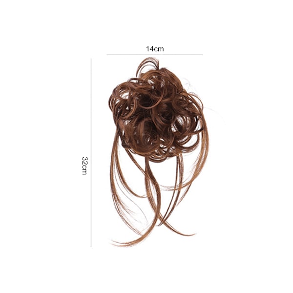 Peruker stökig effekt fluffigt hår Andas Chignon stökigt Scrunchie elastisk hårbulle för fest - ljusbrun