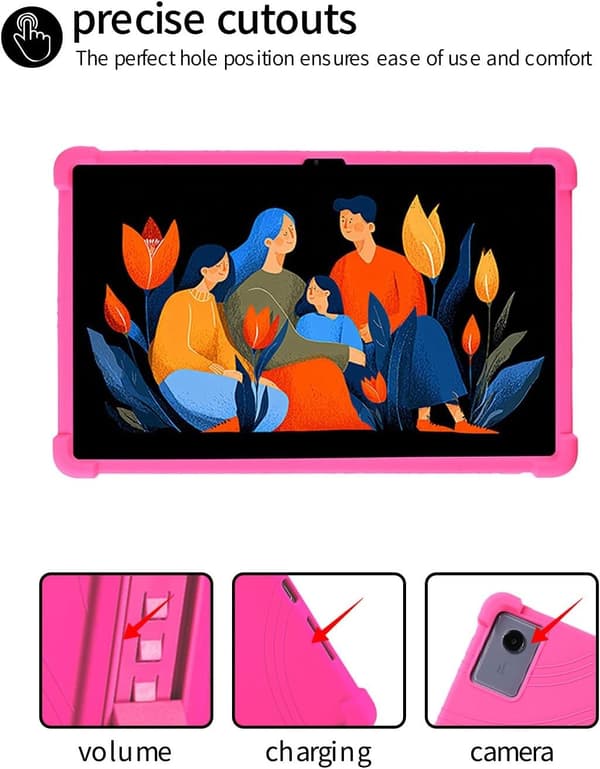 Kompatibel med Lenovo Idea Tab Plus 12.1\" Silikonfodral, Justerbart Ställ Stötsäkert Barn