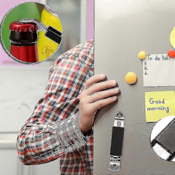 Magnetiska Flasköppnare Klassisk Rostfritt Stål Öl Punch Öppnare Burk Tapper Flasköppnare Magnet FT