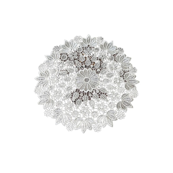Hollow Out Design bordstablett Unik spets Elegant broderi kopp glasunderlägg Hushållsartiklar-Vit 25 cm unikt värde