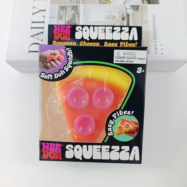 Isbit-stil Maltsukker Sakte Stigende Klemmeleke for Sensorisk Håndlek Yellow Squeeze Toy Pizza