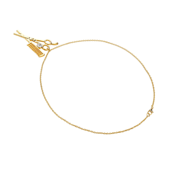 Sax och kamhänge Halsband Legering Sax Kam Prydnader Utsökt Frisör Stylist Hänge Guld