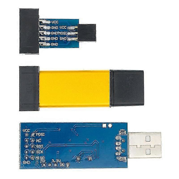 1 stk. ny usbasp usbisp avr programmer usb isp usb asp atmega8 atmega128 understøtter win7 64k 10pin til 6 pin adapterkort
