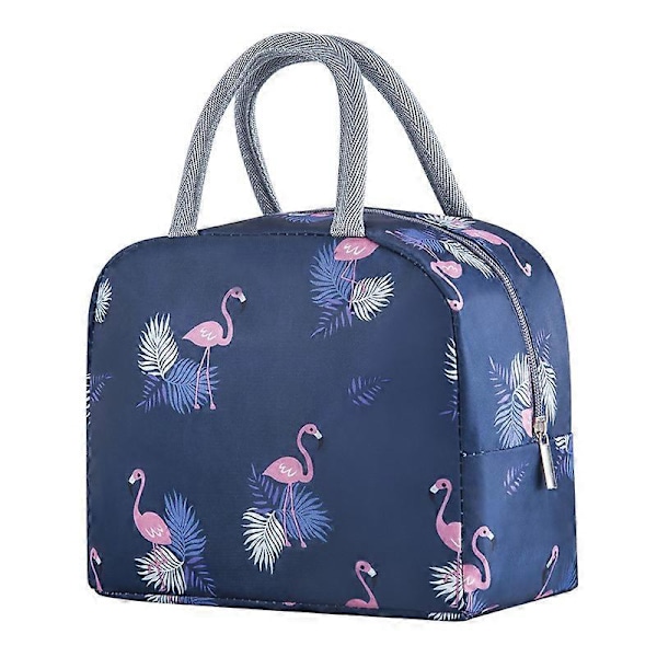 Lounasrasian kantokassi Eristyslaukku Lounasrasian laukku Eristyslaukku riisipussilla Paksuuntunut alumiinifolio kantokassi (Laivastonsininen Flamingo)