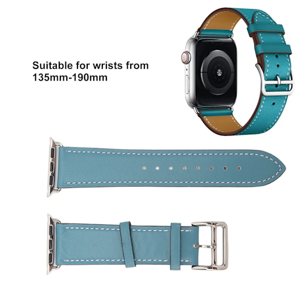 Smartwatch Läderrem Universal Smart Watch Replacement Band Rem för IWatch Series SE 8 7 6 5 4 3 2 1 38mm 40mm 41mm Blå