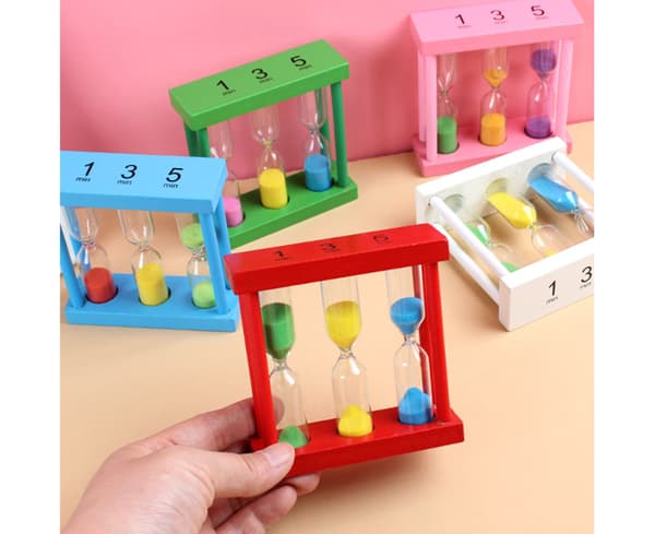 1 Sæt Timeglaslegetøj til Børn, Lyse Farver, Let at Bære, Kreativt, Time Management til Studerende, Timeglas Timer til Daglig Brug