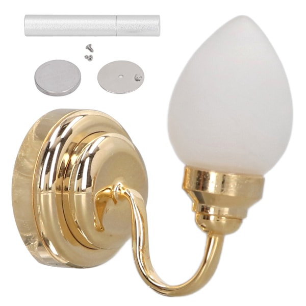 Mini Vägglampa Modell Matt Cusp Cover Dockhus Vägglampa Dekoration DIY Miniatyrleksak för 1:12 Dockhus
