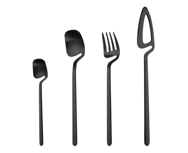 4st/ set Användbar set restaurang i rostfritt stål - svart