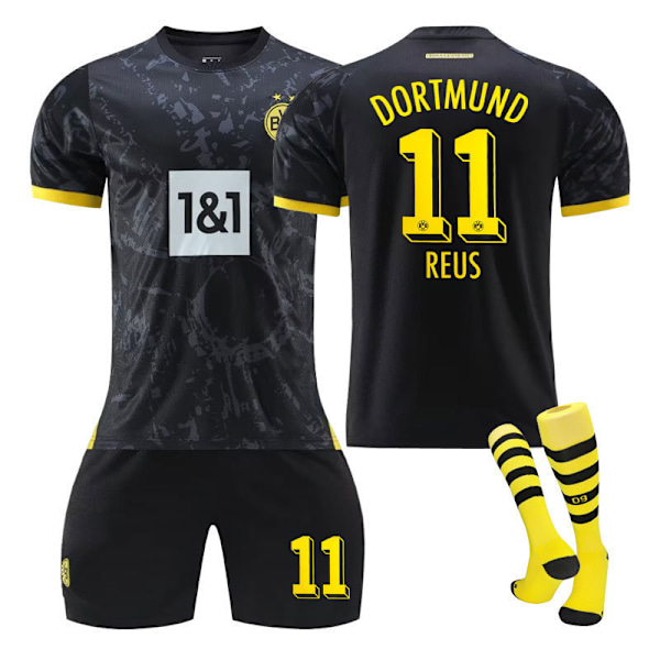 23-24 Dortmund bortaställ vuxen barn kortärmad fotbollströja uniform - set - nr 11 Royce tröja nr 11 + strumpor M(170-175cm)