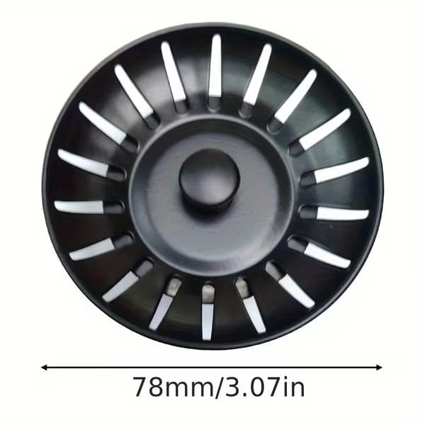 Kjøkkenvaskavløp grunt kopp vannforseglingsplugg tilbehør for servantutløp Black 78 mm-2pcs