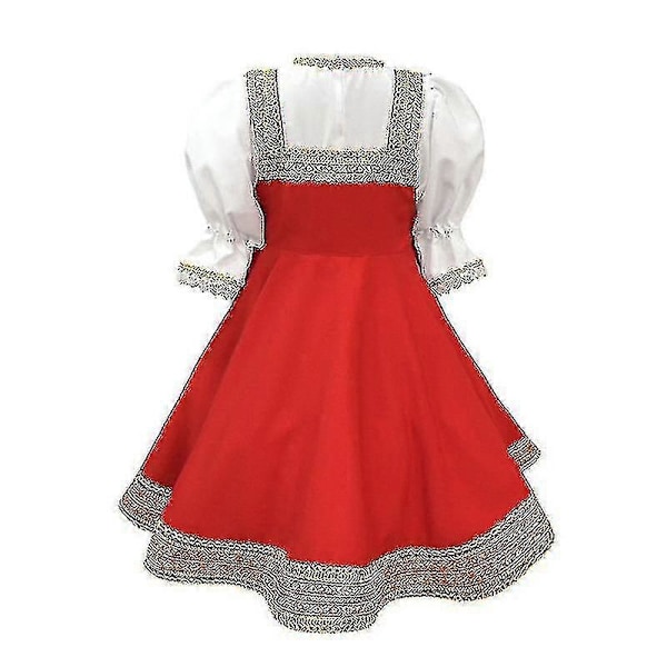 Rysk Dans Flicka Kostym Röd Sarafan Folk Maskerad Barn/Kvinna Ryska Traditionella Kläder L  135-140cm