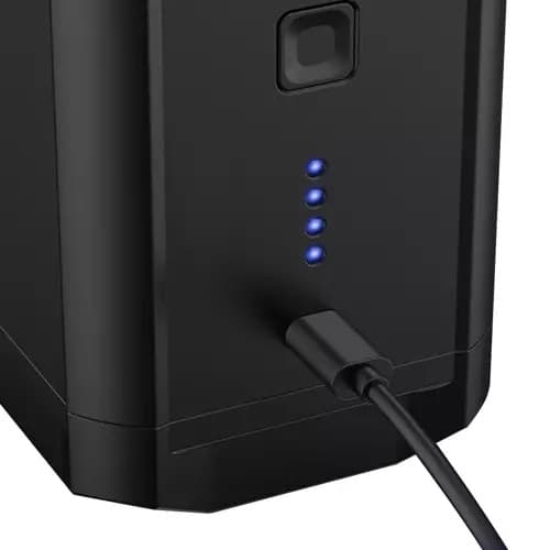 Trådløs luftmadraspumpe, sort, 5000mAh batteri, USB-C, kompakt, til camping, oppustelige senge